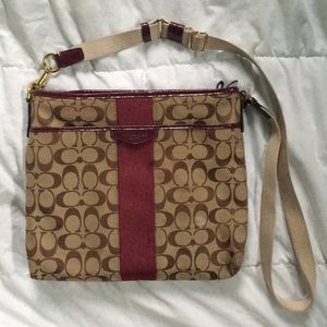 Coach Signature Stripe File Bag